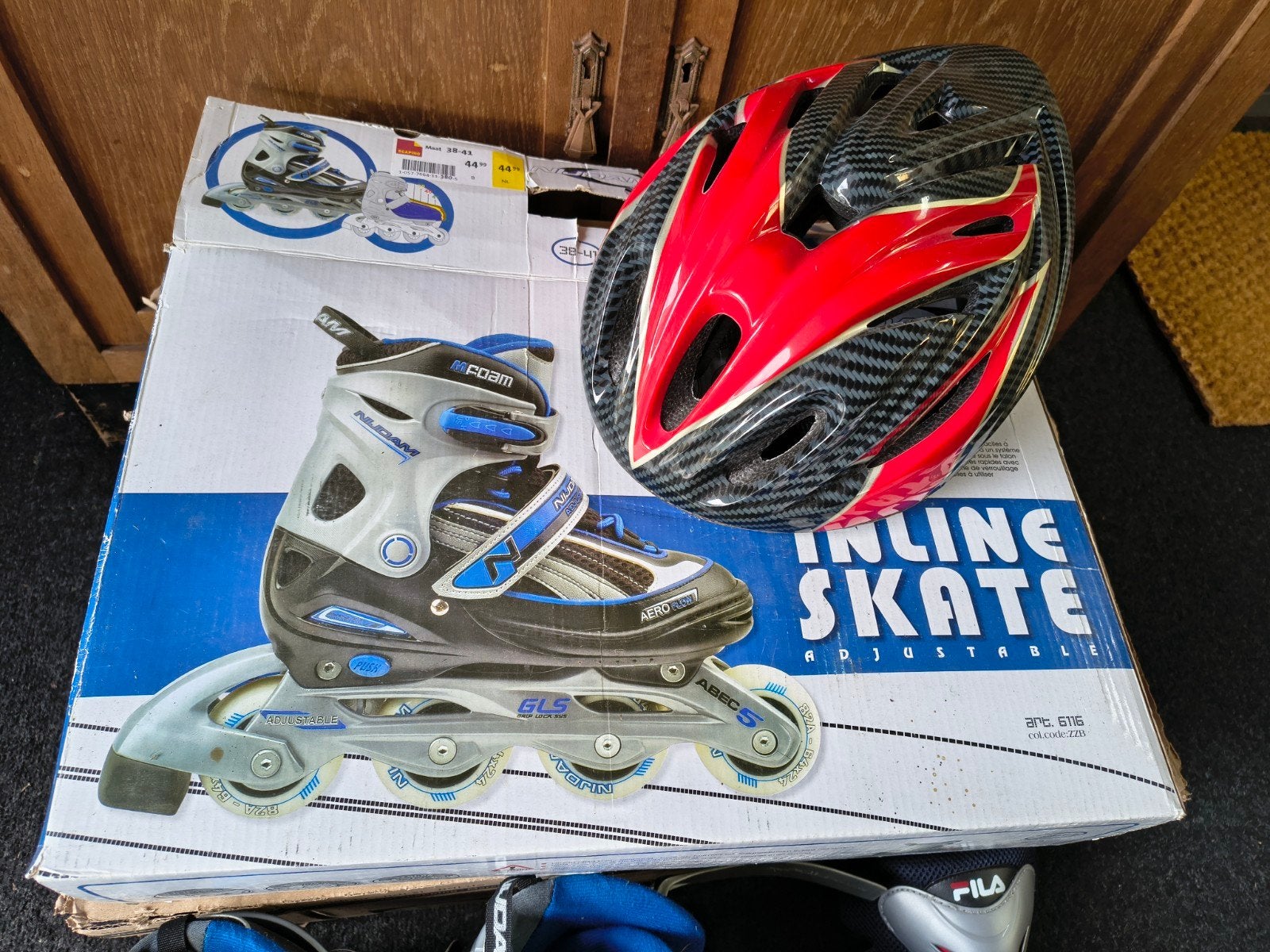 Nijdam verstelbare inline skates maat 38-41 met bescherming, Sport en Fitness, Overige merken, Kinderen, Ophalen of Verzenden