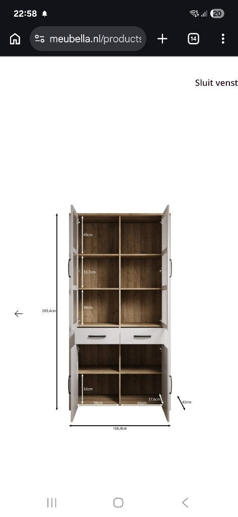 Buffetkast, Ophalen, Gebruikt, Overige materialen, 200 cm of meer