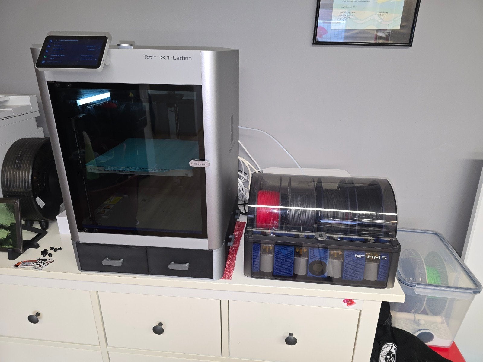 Bambu Lab X1-Carbon 3D-printer met AMS, Computers en Software, 3D Printers, Ophalen, Ingebouwde Wi-Fi, Zo goed als nieuw