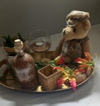 Decoratie gouden schaal, Ophalen of Verzenden, Zo goed als nieuw, Ovaal, Overige materialen