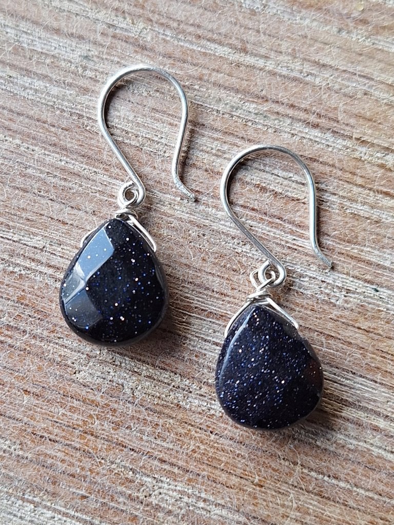 handgemaakte oorbellen echt zilver en goudsteen, Hangers, Nieuw, Zilver, Verzenden