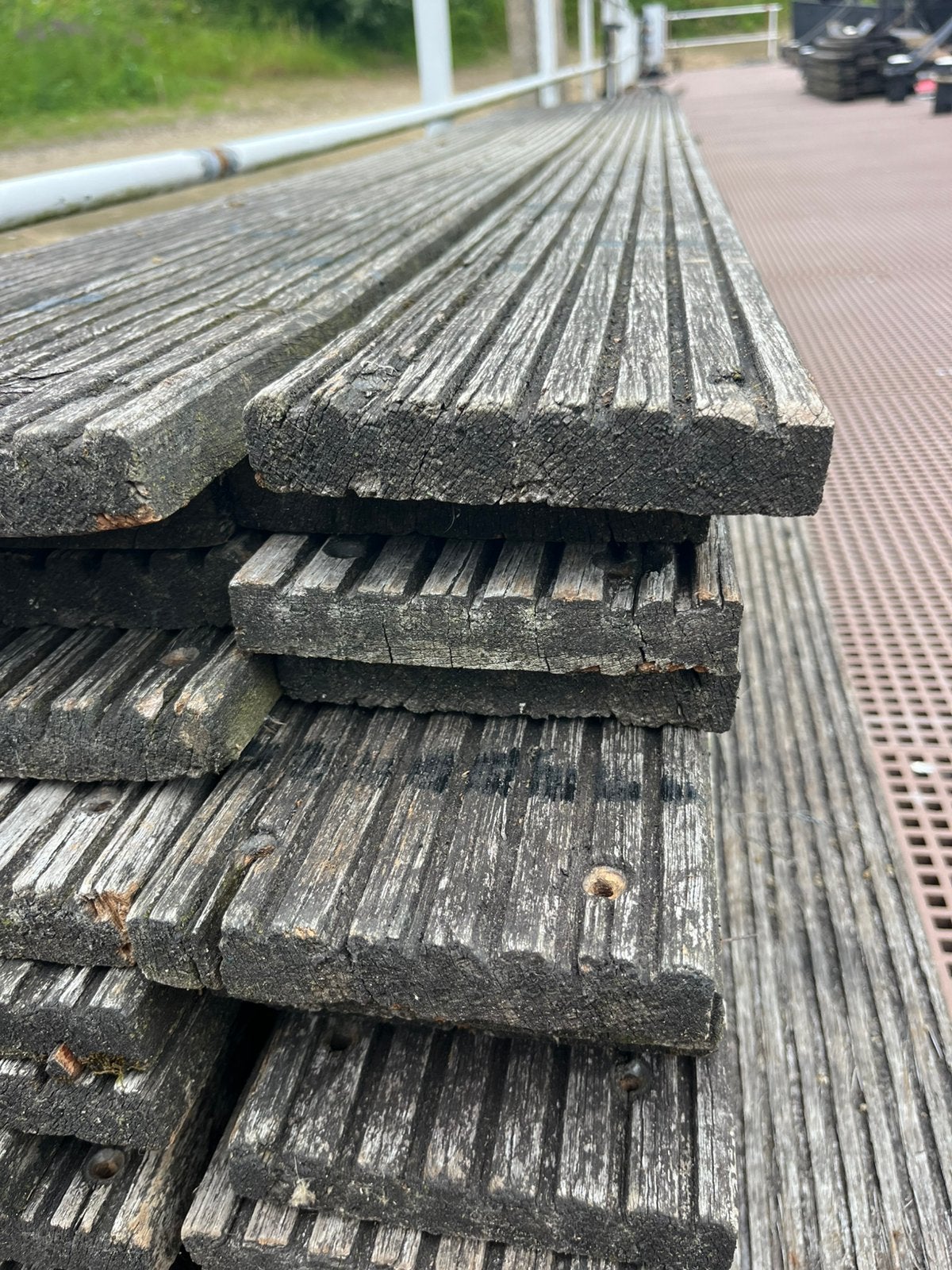 Bankirai vlonderplanken hardhout met historie 140x25mm L2m45, Ophalen, Gebruikt, Hout