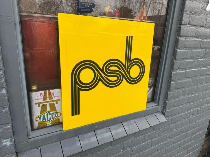 Vintage PSB Lichtbak plaat - Reclamebord, Verzamelen, Ophalen, Reclamebord, Gebruikt, .