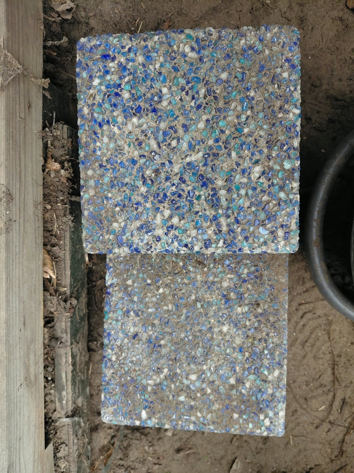 7 blauwe stenen - Terrastegels met mozaïek effect, Tuin en Terras, Ophalen, Overige materialen, Gebruikt, Minder dan 5 m²