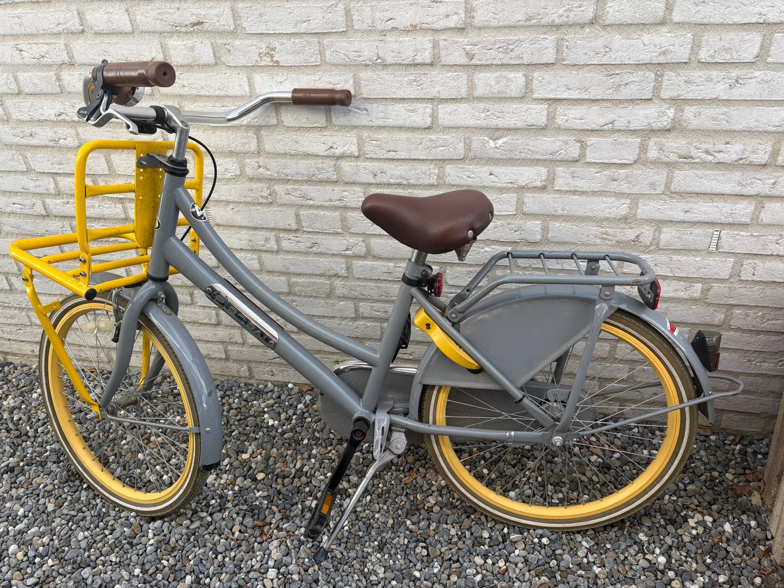 Popal Daily Dutch Basic Damesfiets - Grijs/Geel, Ophalen, Gebruikt, 22 inch