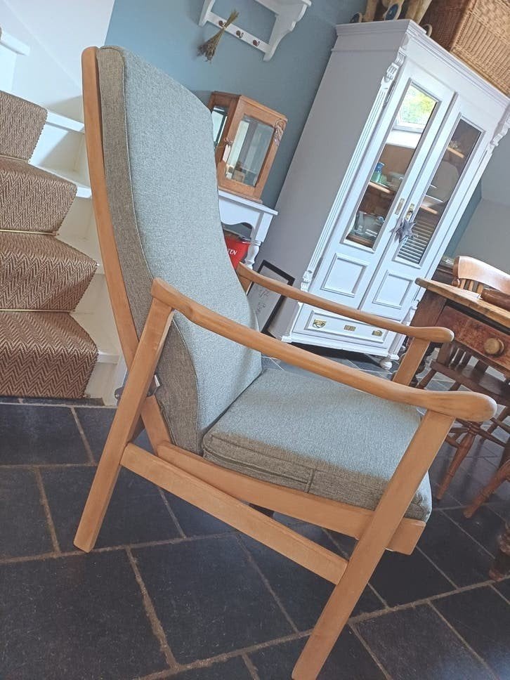 Skandinavische Vintage  Fauteuil, Antiek en Kunst, Curiosa en Brocante, Ophalen