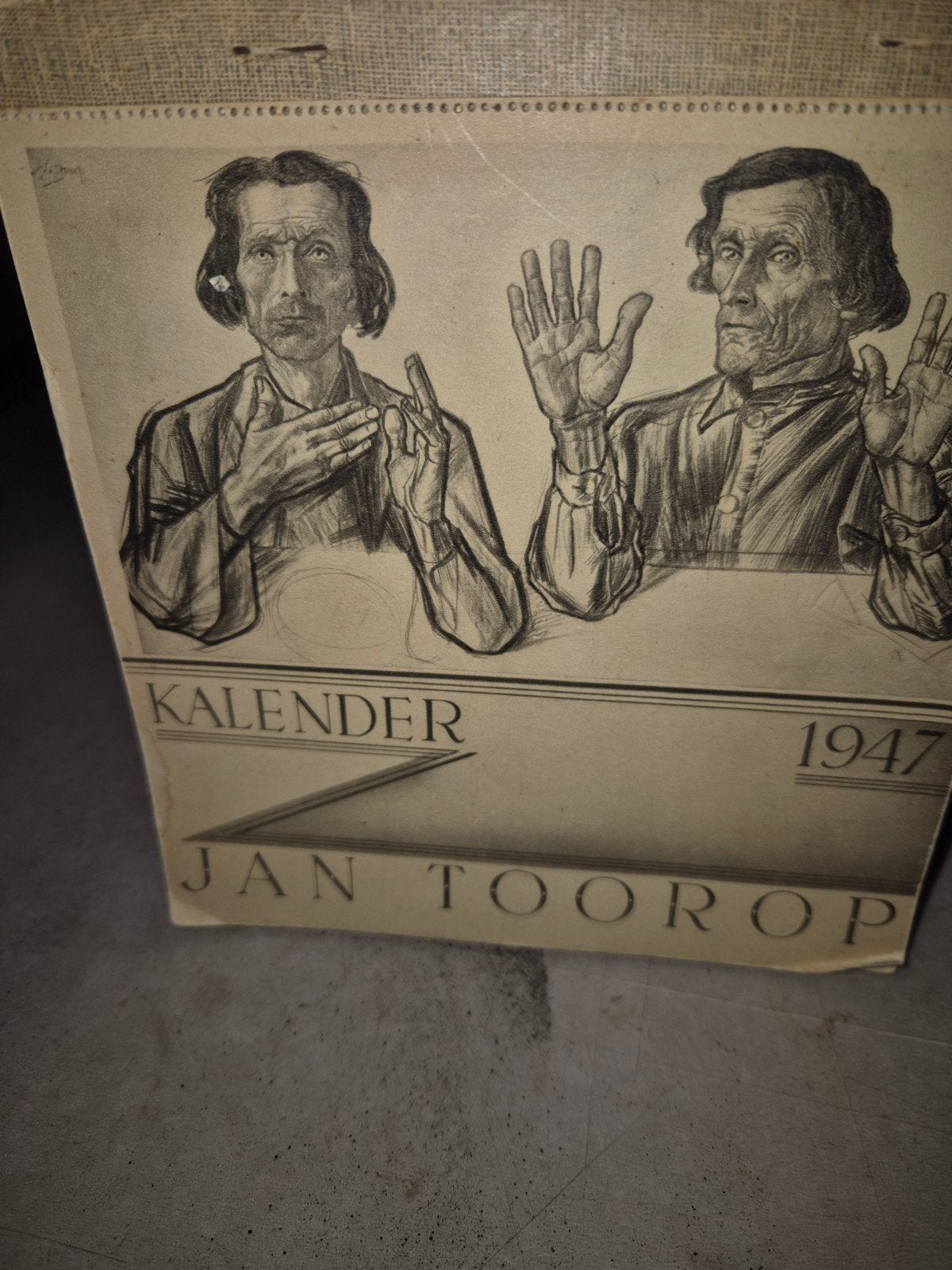 JANTOOROP KALENDER 1947, Verzamelen, Ophalen of Verzenden, Gebruikt