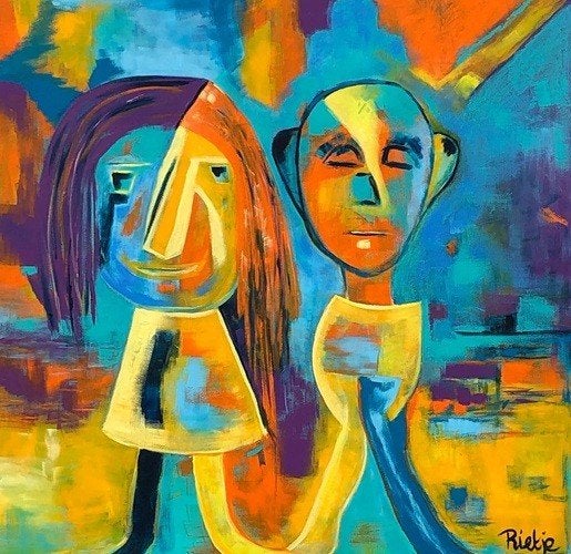 Kunsthandel Gennep - "Blij Met Het Kind In Mij", Antiek en Kunst, Ophalen of Verzenden, Handgeschilderd, Acrylverf
