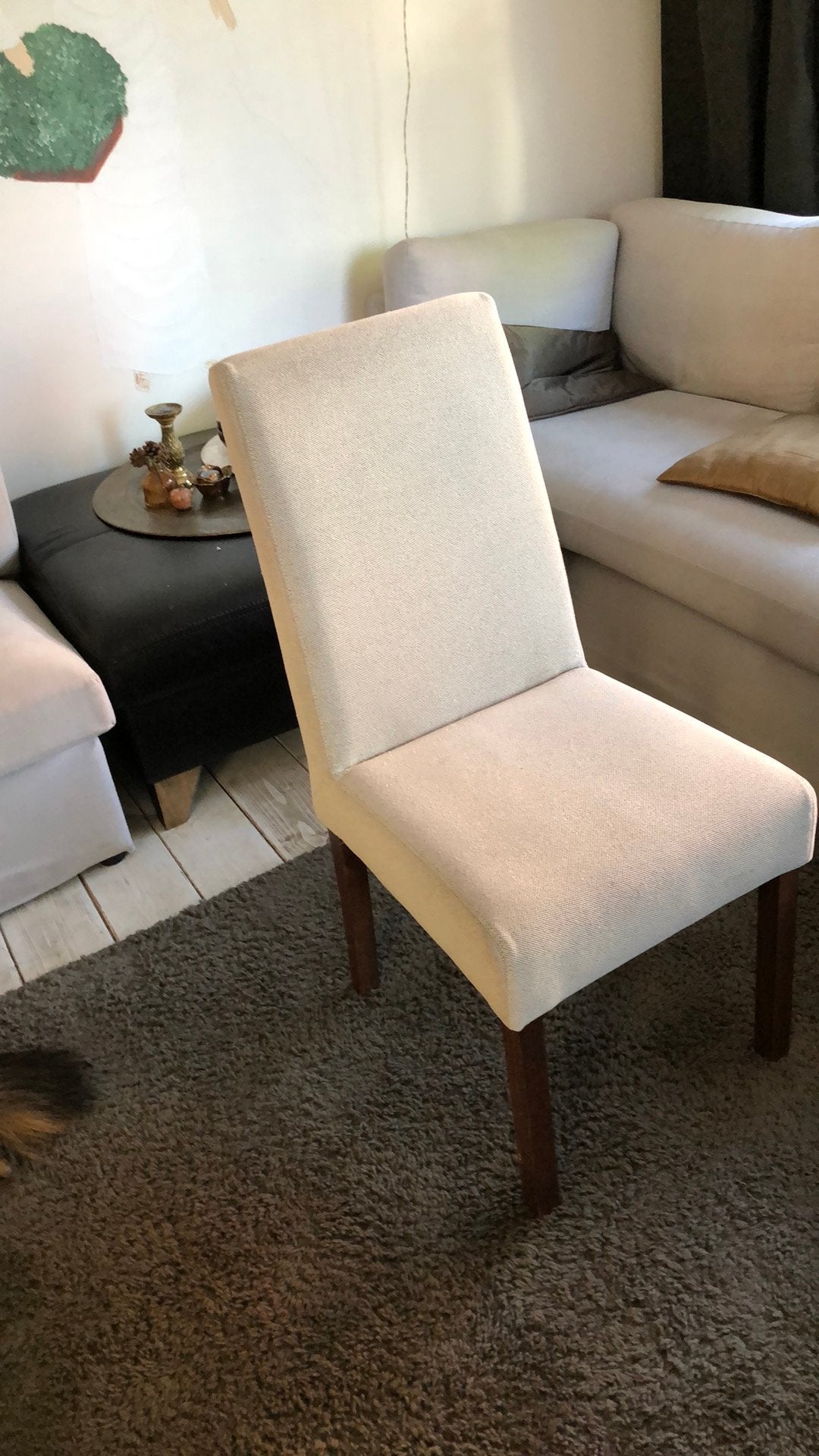 Eetkamer stoelen  in goede staat , kleur /taupe / beige, Ophalen, Overige kleuren, Zo goed als nieuw, Vier