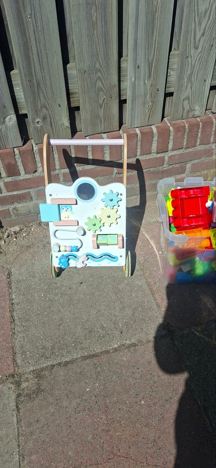 Loopwagen en bouwblokken set gratis, Ophalen, Gebruikt, Overige merken