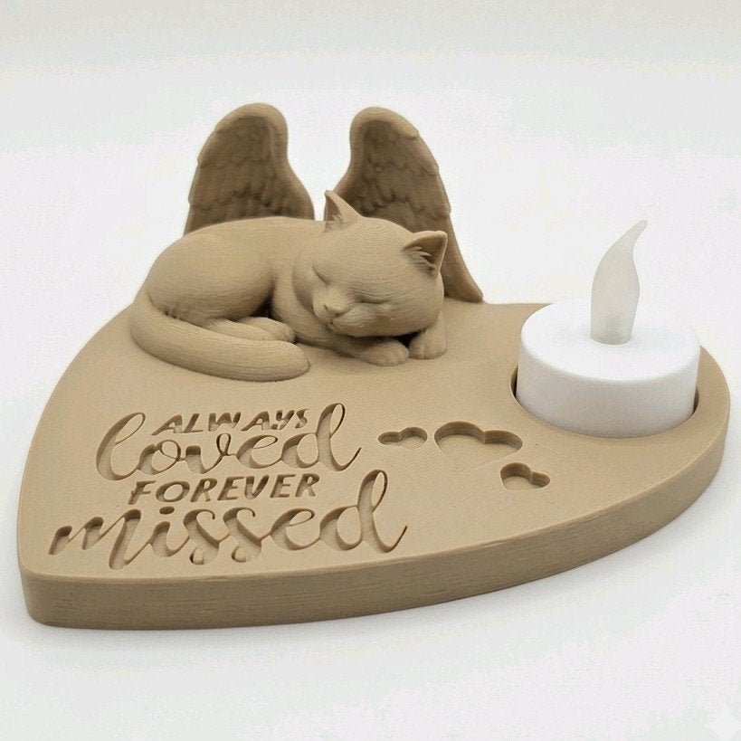 Gedenk hartje kat, Ophalen of Verzenden, Nieuw, Beige, Kunststof