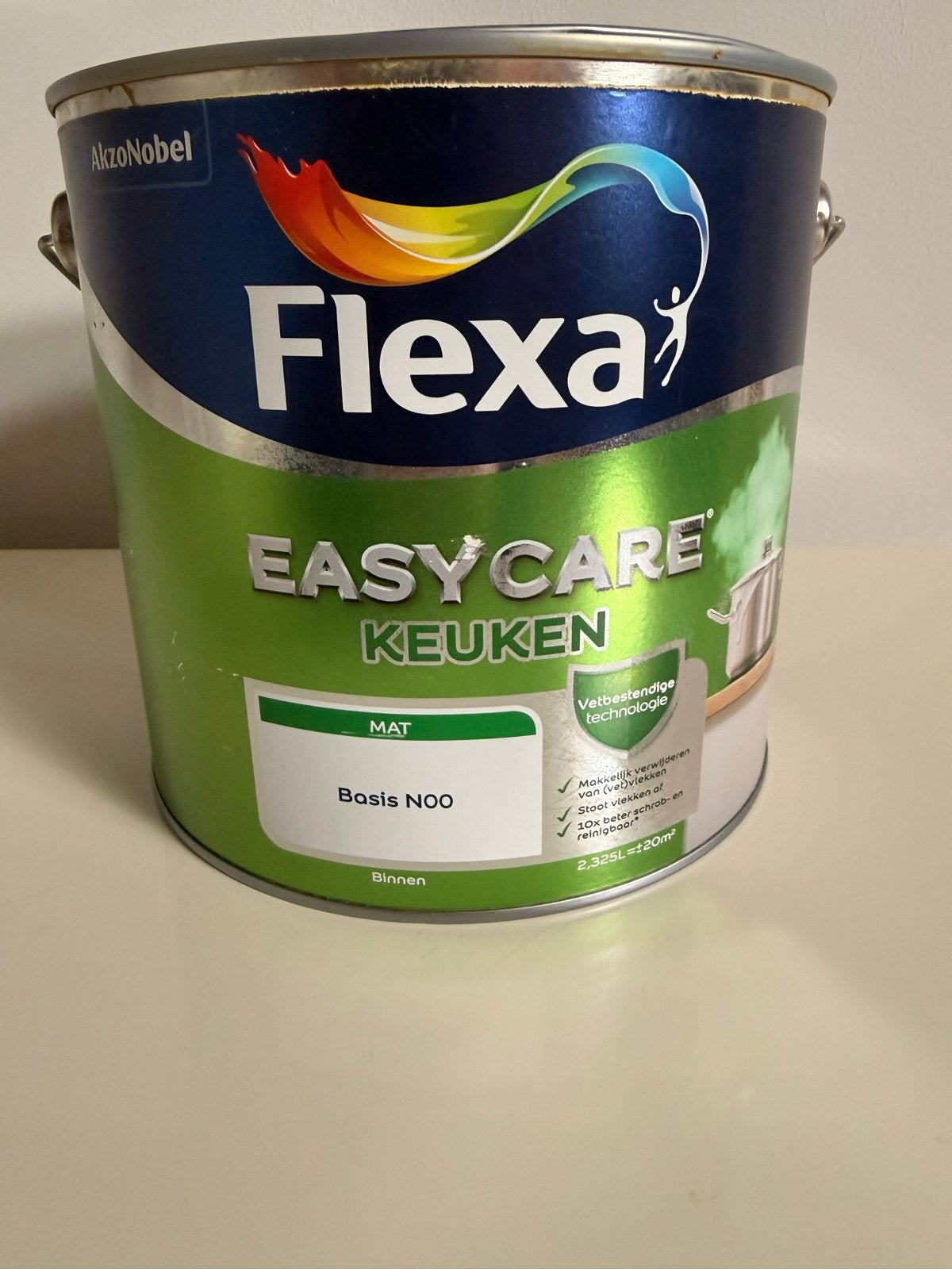 Flexa Easycare Keuken Muurverf Mat 2.5L, Ophalen, Geel, Nieuw, Verf
