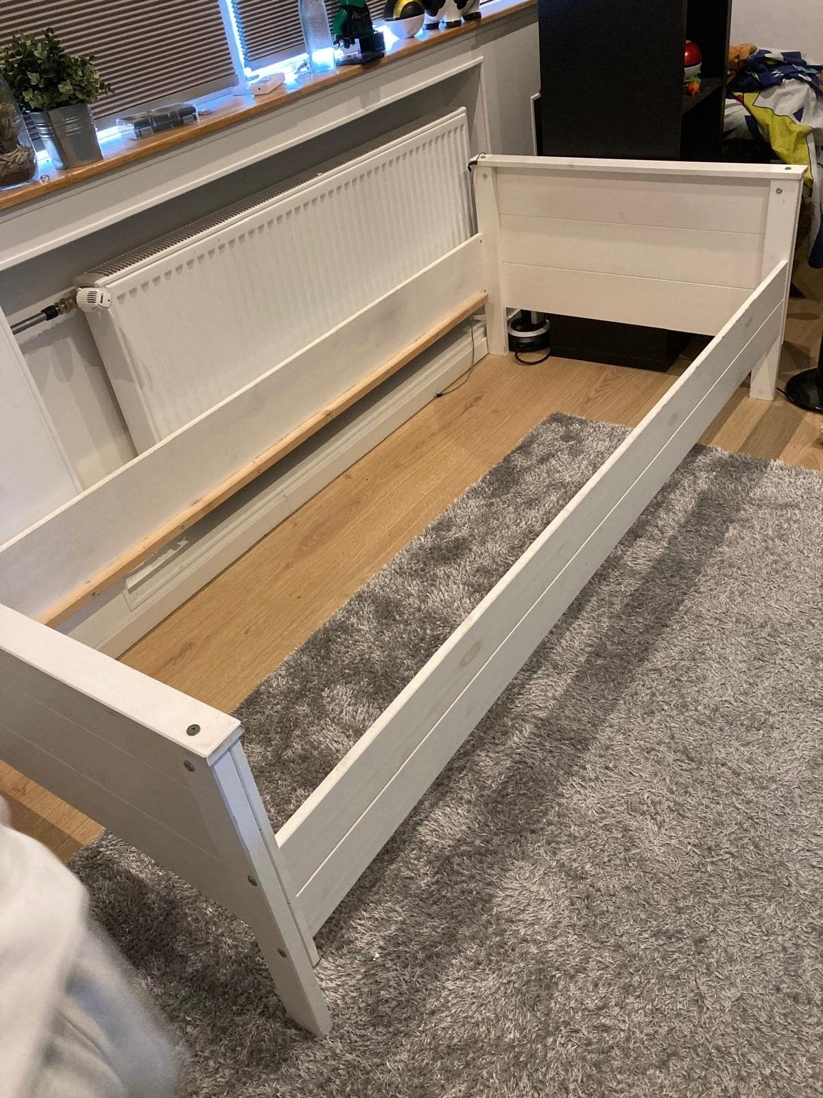 1 Persoon bed, Ophalen, 90 cm, Eenpersoons, Wit