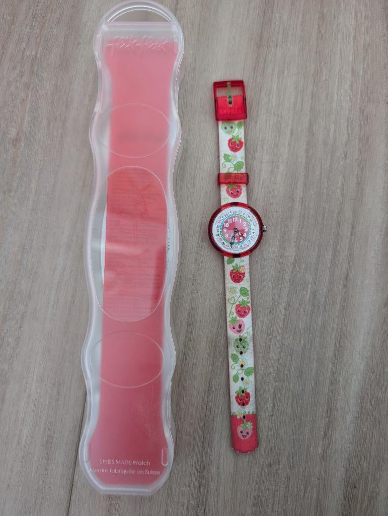 Flik Flak horloge aardbeien, Sieraden, Tassen en Uiterlijk, Horloges | Kinderen, Ophalen of Verzenden, Gebruikt, Jongen of Meisje
