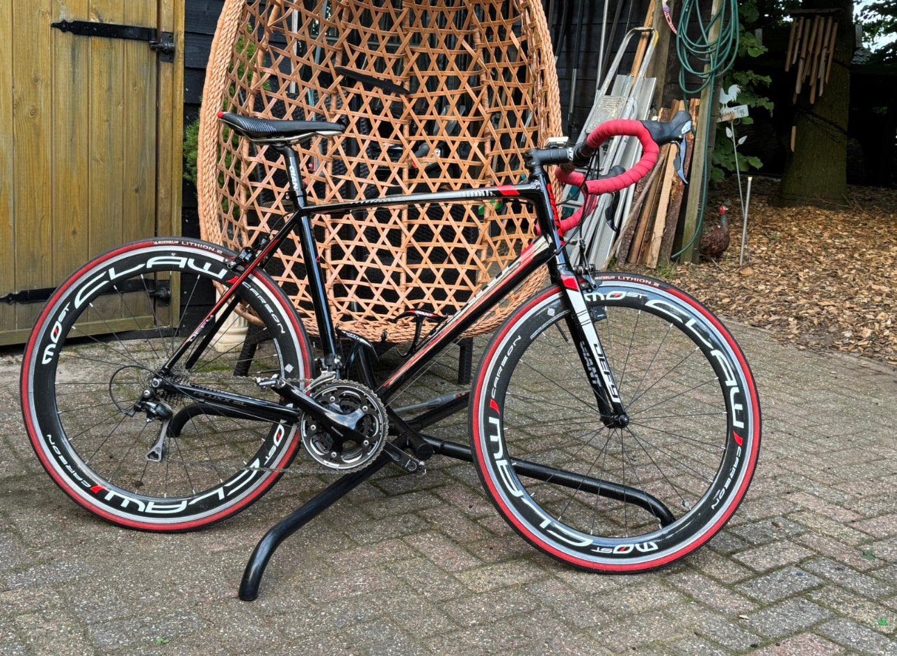 Giant race fiets met carbon wielen, Ophalen, Gebruikt