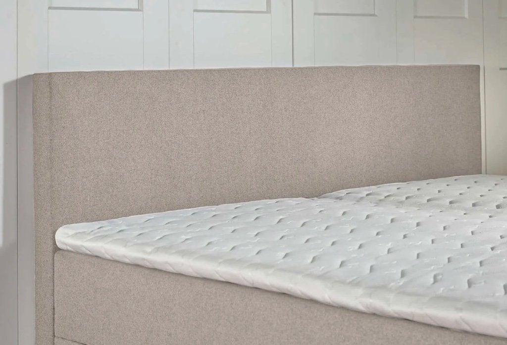 Hoofdbord van boxspring (geen bed), Ophalen, Beige, 140 cm, Overige maten