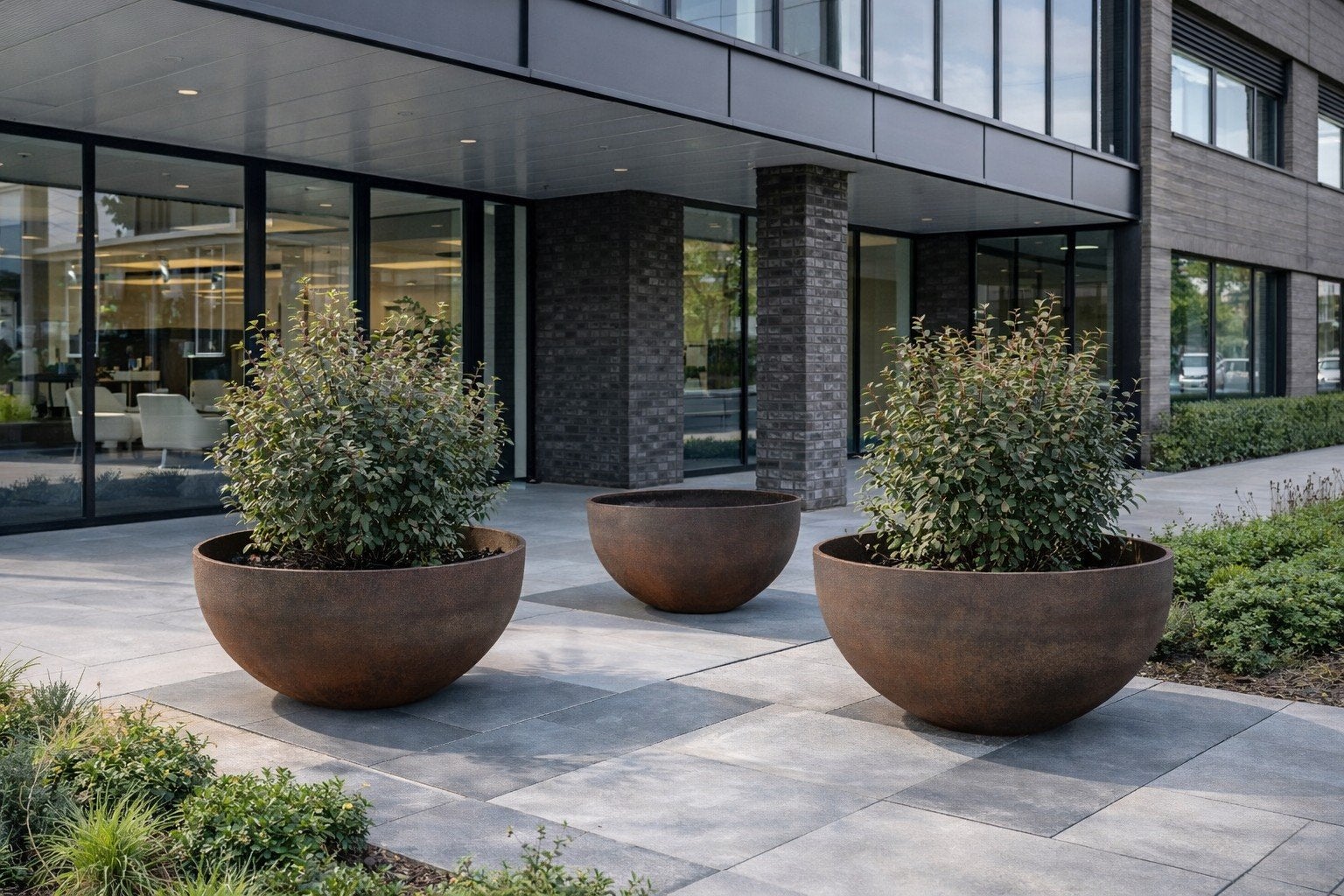 Super mooie grote bloempotten cortenstaal rond 100x51, 40 cm of meer, Rond, Nieuw, Ophalen of Verzenden