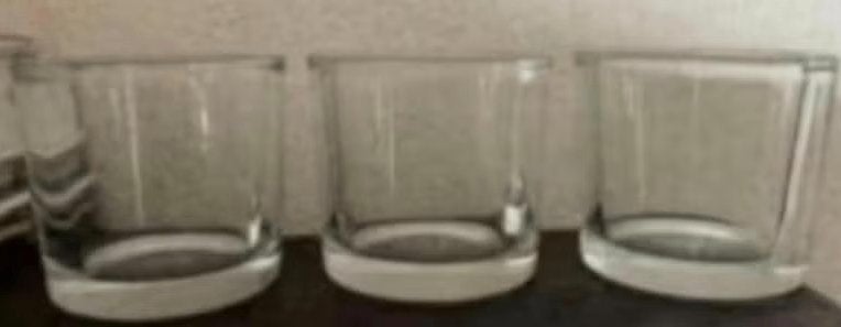 3 windlichtjes, waxine stevig glas, sfeerlichtjes; 6 cm hoo, Huis en Inrichting, Overige materialen, Ophalen of Verzenden, Zo goed als nieuw