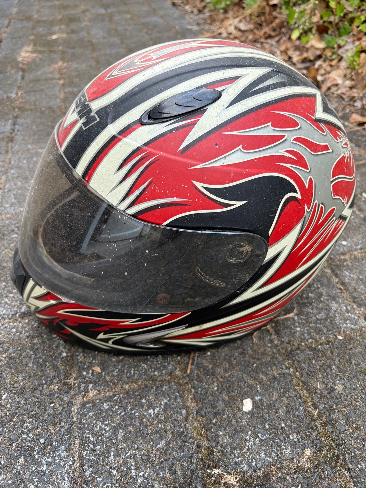 Scooter of motorhelm - Rood, Zwart, Wit - Maat L, Heren, Integraalhelm, L, Tweedehands
