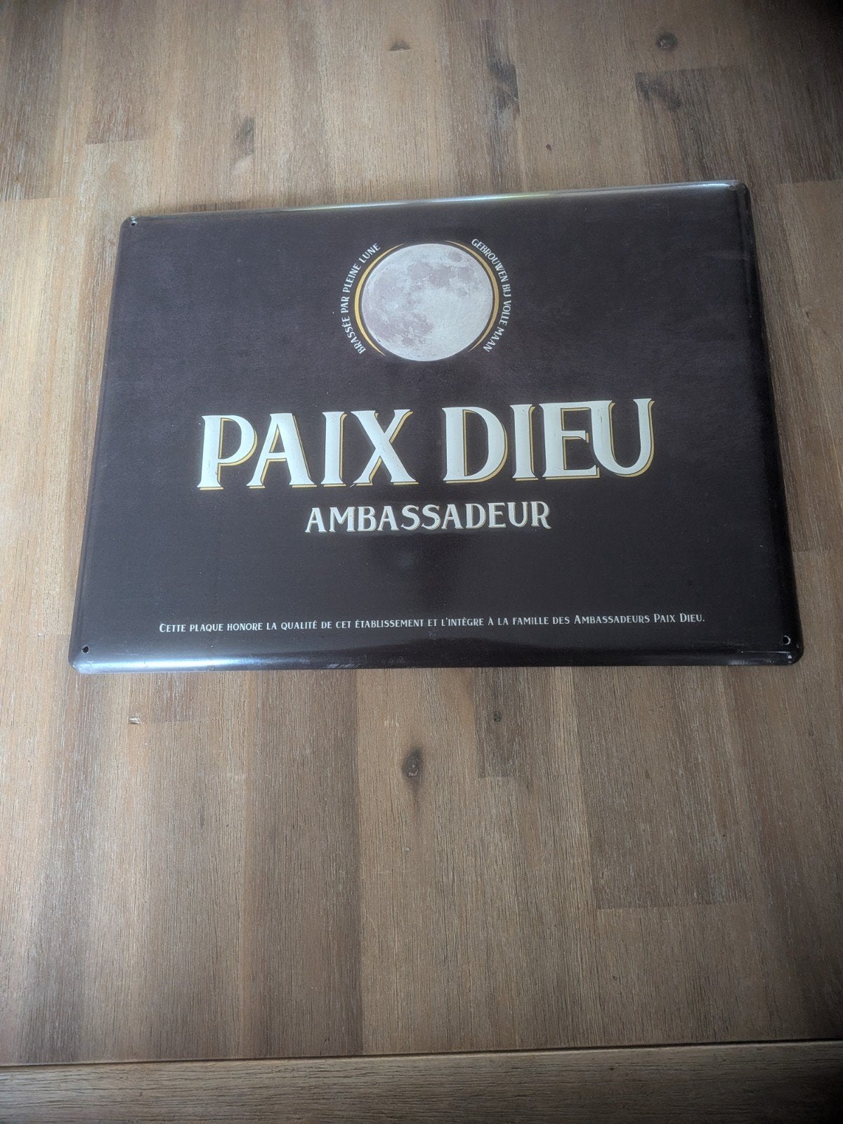 Paix Dieu Ambassadeur metalen bord, Ophalen of Verzenden
