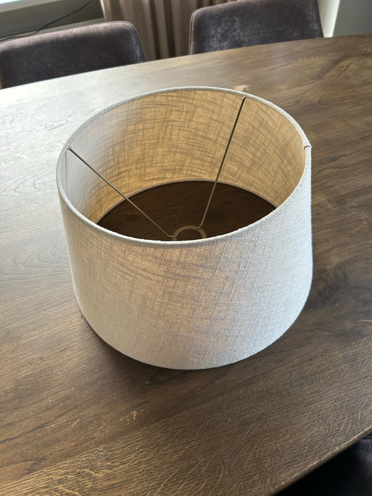 Beige/zand ronde lampenkap, Overige typen, Beige, Rond, Zo goed als nieuw