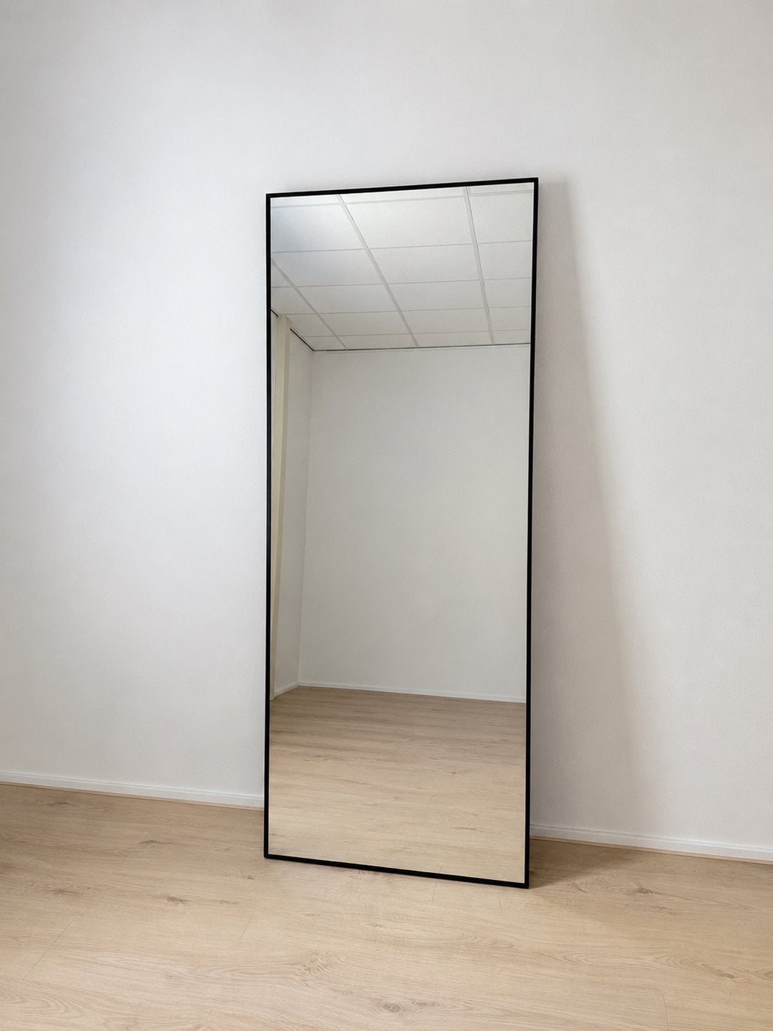 Grote stijlvolle IKEA spiegel met zwart frame (78x196), Ophalen, Zo goed als nieuw, 75 tot 100 cm, 150 tot 200 cm