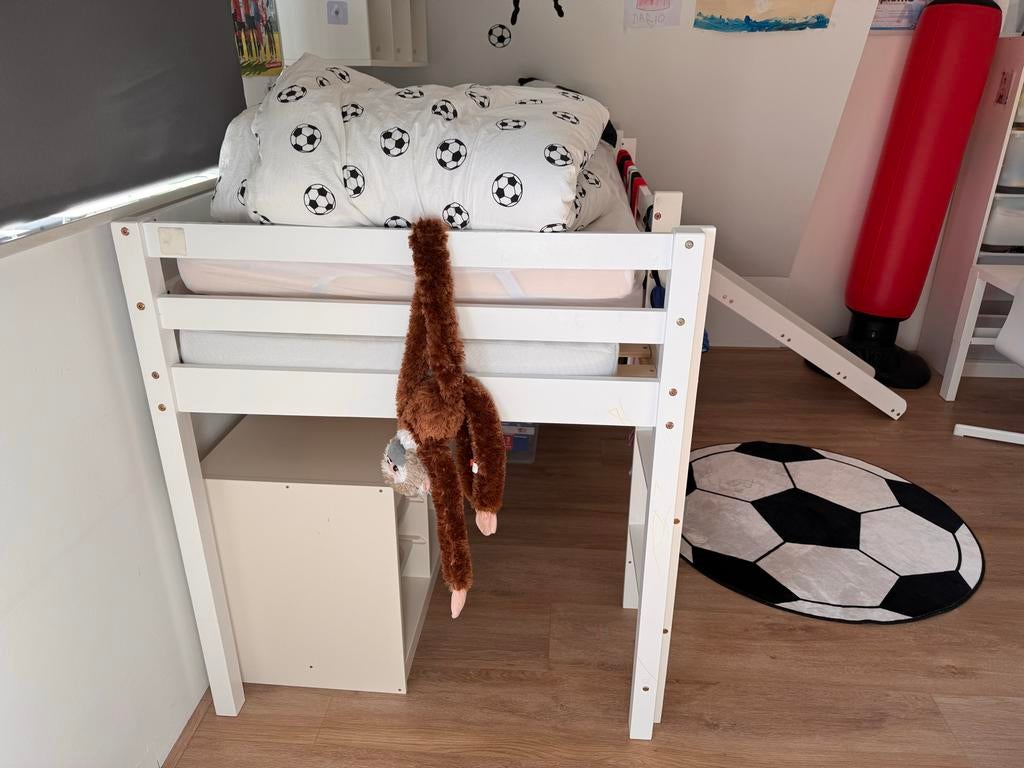 Kinderbed met glijbaan - Hoogslaper, Ophalen of Verzenden, Gebruikt, Hoogslaper of Stapelbed