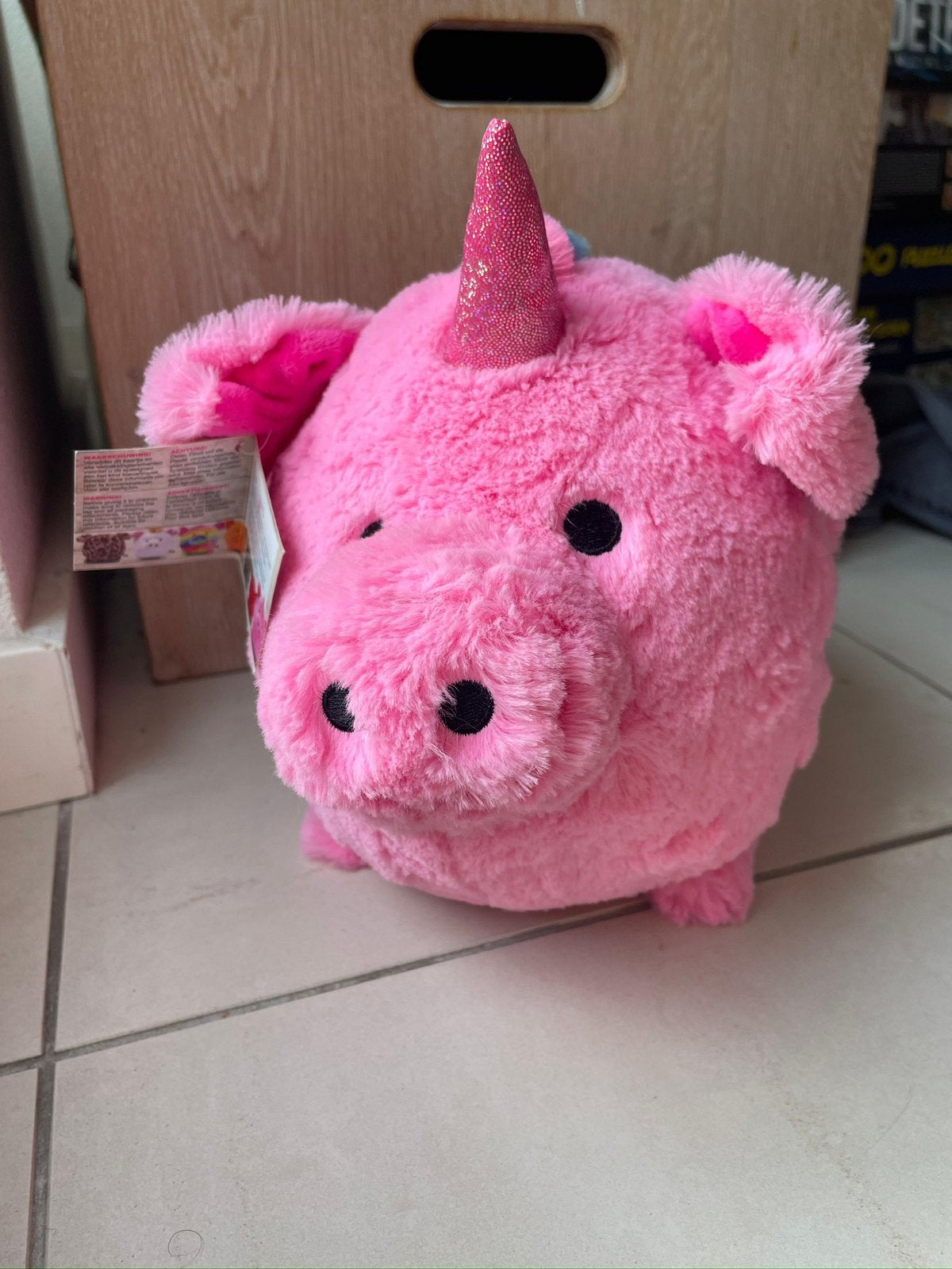 Funky Piggy Family eenhoorn knuffel nieuw, Overige karakters, Nieuw, Ophalen of Verzenden, Middelgroot (20 tot 80 cm)