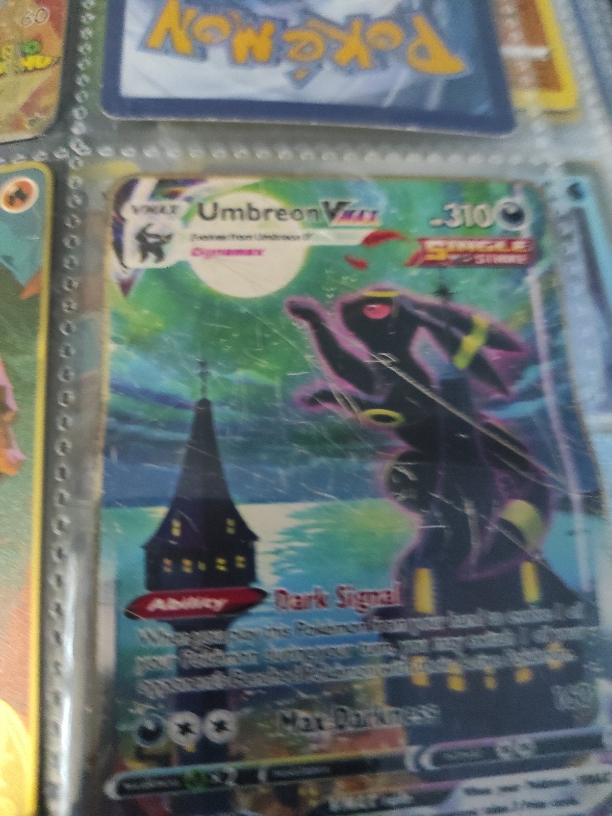 Umbreon VMAX Gekreukelde Metalen Secret Rare Pokémon Kaart, Ophalen of Verzenden