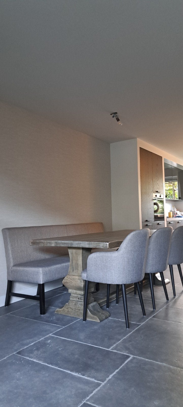 Robuuste Eiken Kloostertafel - Landelijke Stijl 220 x 100, Gebruikt, 100 tot 150 cm, Eikenhout, 200 cm of meer