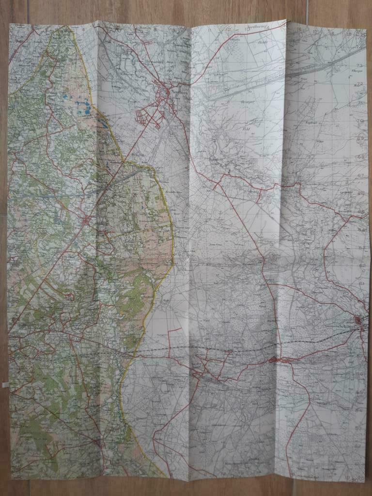 29 / Denekamp stafkaart uit 1935, Boeken, Atlassen en Landkaarten, Ophalen of Verzenden, 1800 tot 2000, Landkaart, Zo goed als nieuw