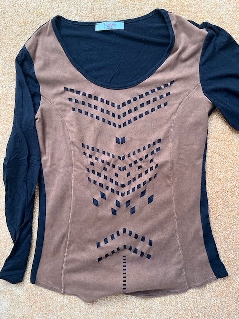 Femmes Collection Top - Zwart/Bruin met Patroon, Ophalen of Verzenden, Gedragen