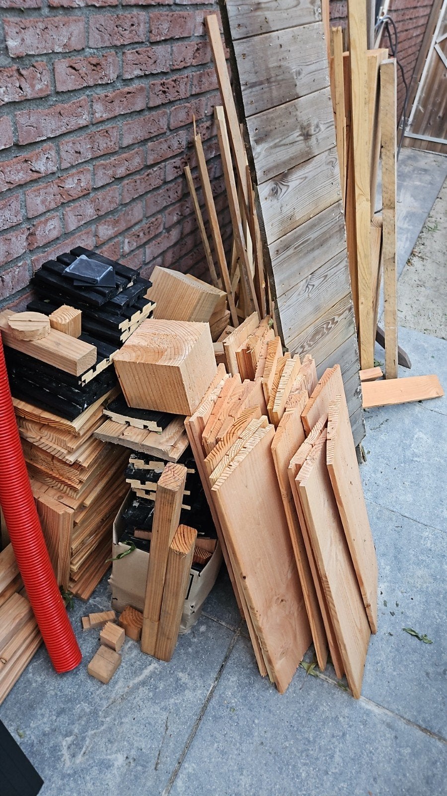 Diverse partij hout: planken, balken en meer, Doe-het-zelf en Verbouw, Hout en Planken, Geïmpregneerd, Gebruikt, Minder dan 25 mm