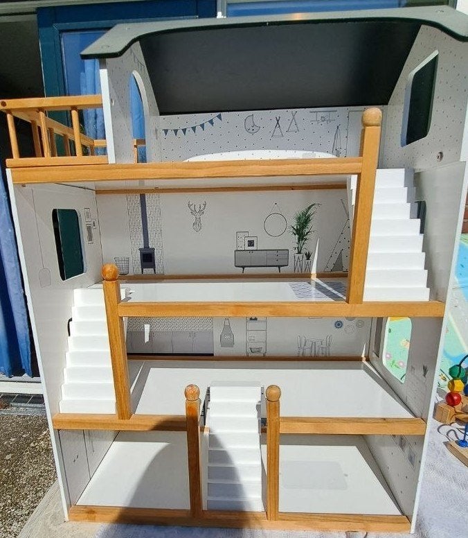 Houten poppenhuis 80 cm- Petite Amélie, Ophalen, Gebruikt, Poppenhuis