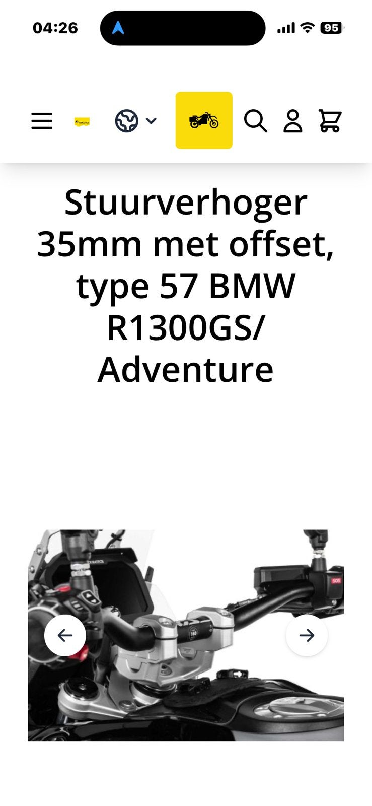 Touratech offset stuurverhogers BMW R1300GS/A, Motoren, Onderdelen | BMW, Ophalen of Verzenden, Gebruikt