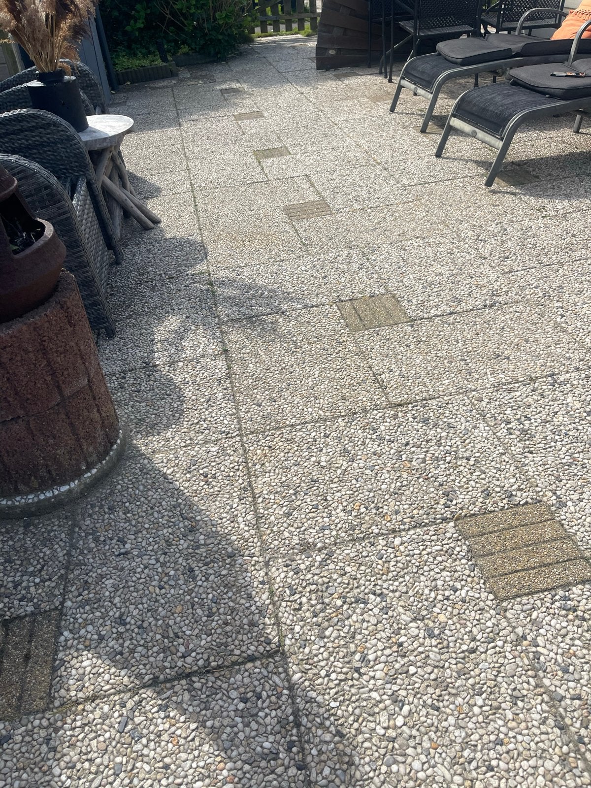 Terrastegels met grindstructuur, Ophalen, Gebruikt, 10 m² of meer, Vloertegels