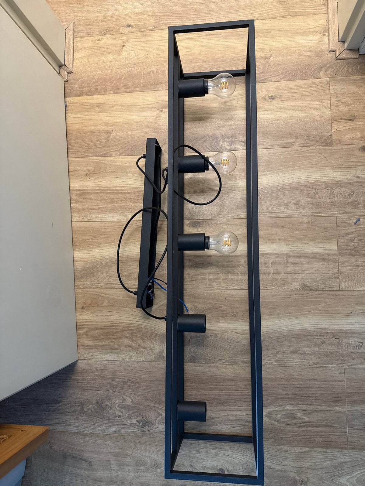 Zwarte industriële wandlamp met 5 fittingen - Praxis, Overige merken, Zwart, Industrieel, E27 (groot)