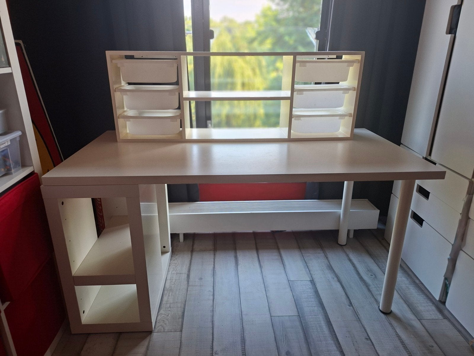 ikea bureau met los opzet stuk met trofast bakken, Ophalen, Gebruikt