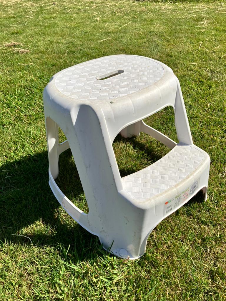 Handig Plastic Opstapje / Keukentrapje (Hornbach) Max 150 kg, Verzenden, Zo goed als nieuw, Kunststof