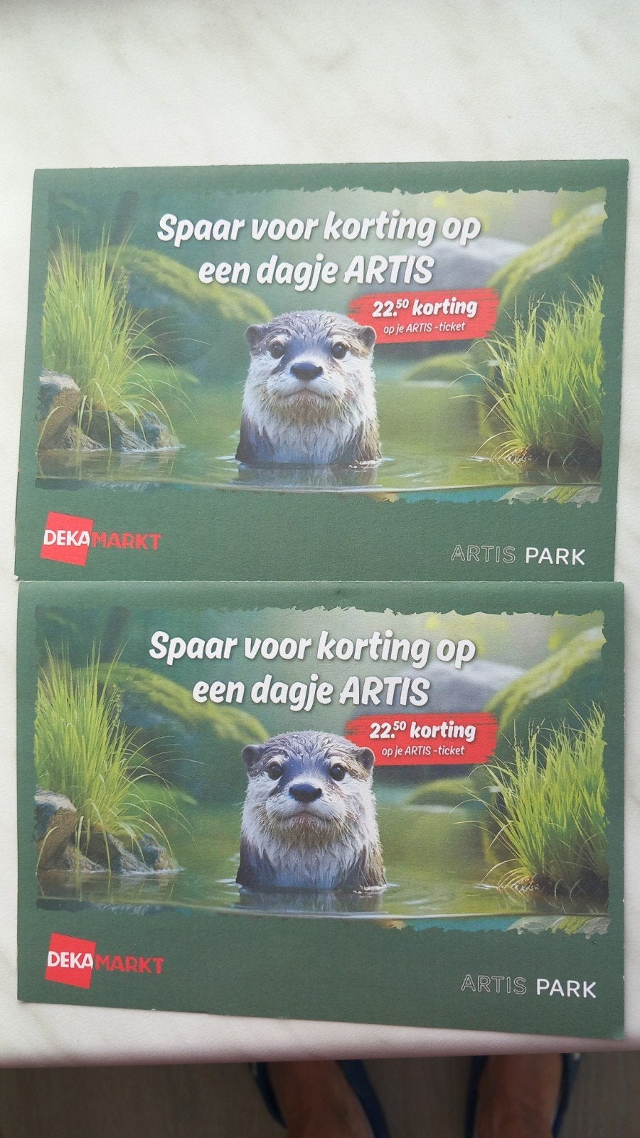 kortingskaartjes voor Artis 2 stuks, Twee personen, Kortingsbon, Overige typen