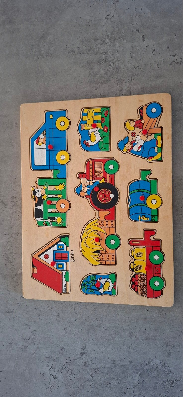 houten puzzel boerderij, Ophalen of Verzenden, Minder dan 10 stukjes, 6 maanden tot 2 jaar
