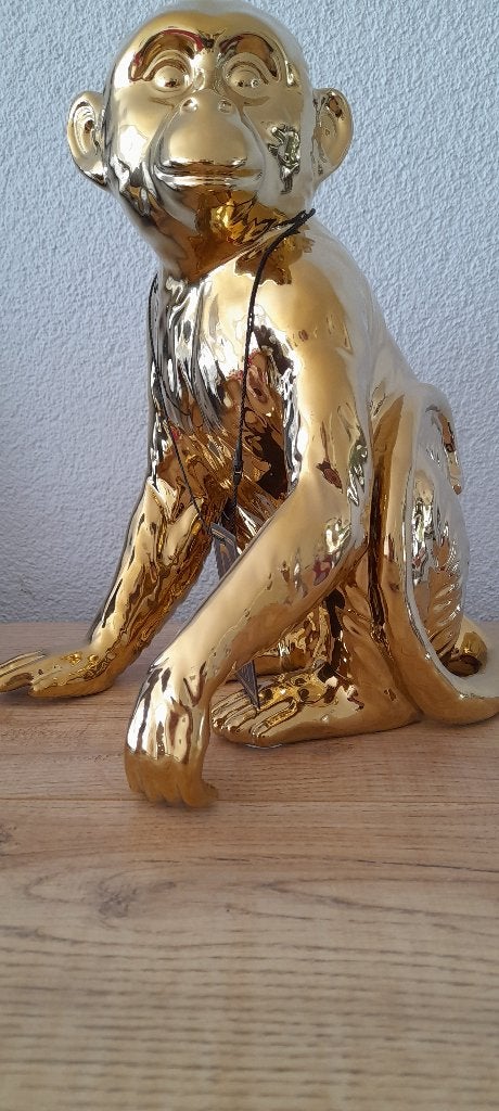 Golden Monkey – Luxe Pop Art Designobject – Gelimiteerde Opl, Gesigneerd, 30 cm, Verzenden, Goud