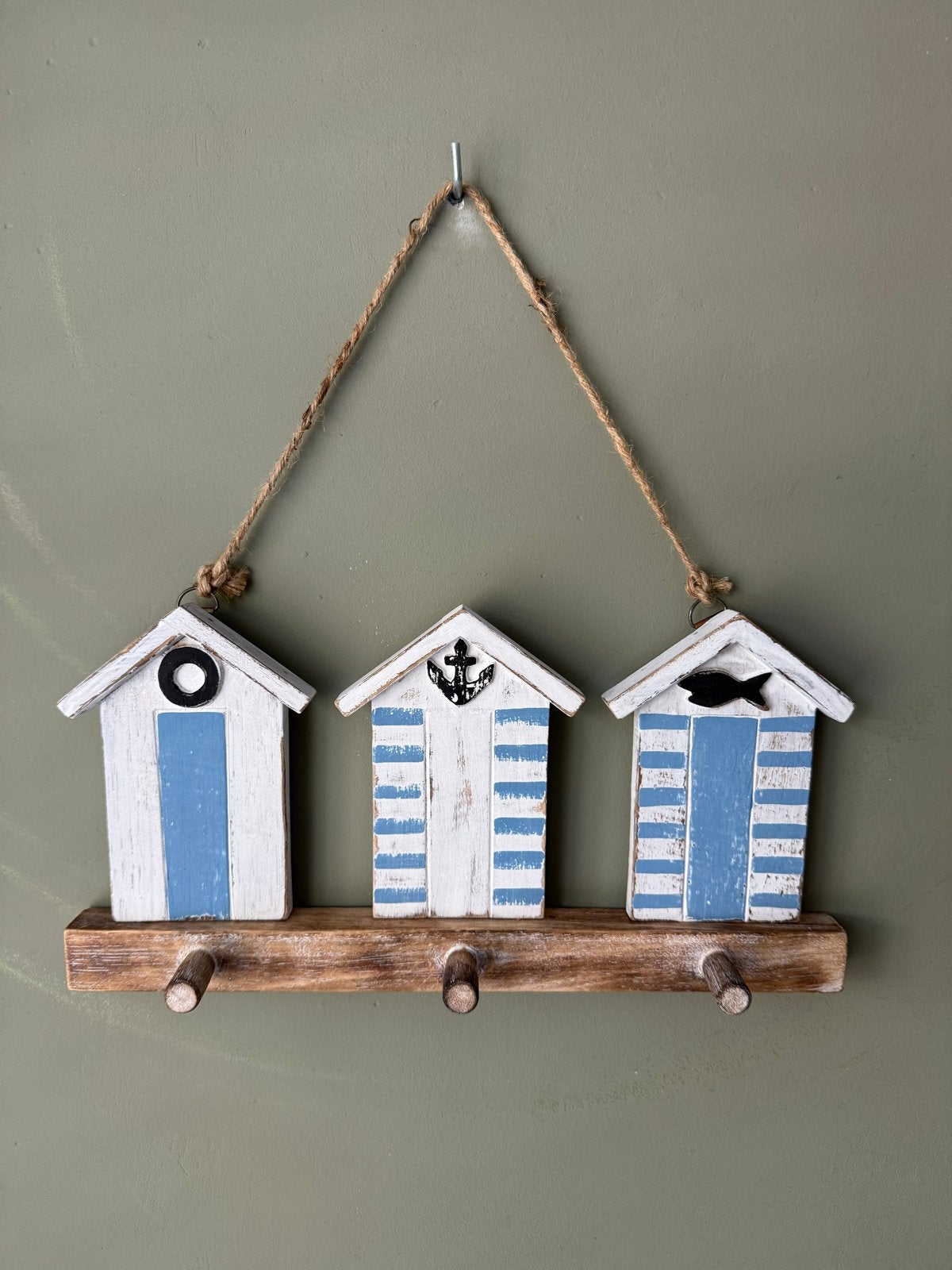Kapstok strandhuisjes - Handdoek en theedoeken, Wandkapstok, Ophalen of Verzenden, Zo goed als nieuw, Minder dan 100 cm