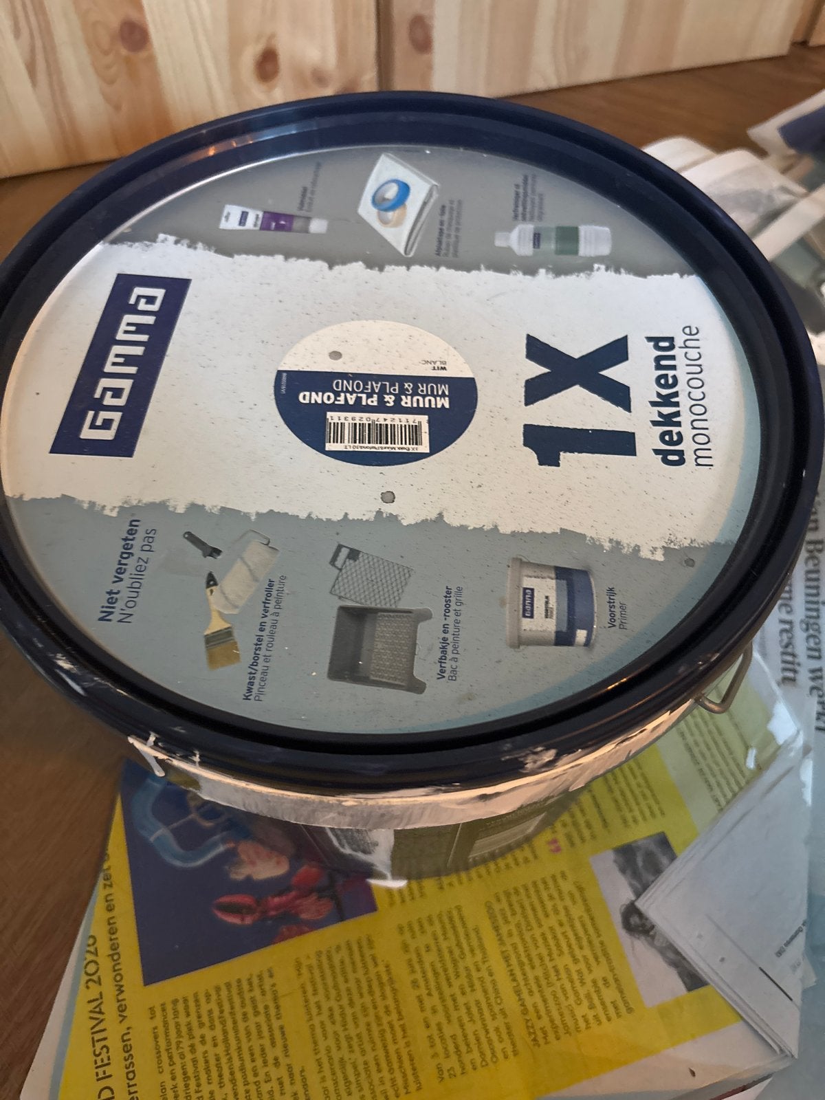 Gamma 1X Dekkend Monocouche Muur & Plafond Verf Wit 10L, Ophalen, 5 tot 10 liter, Wit, Verf