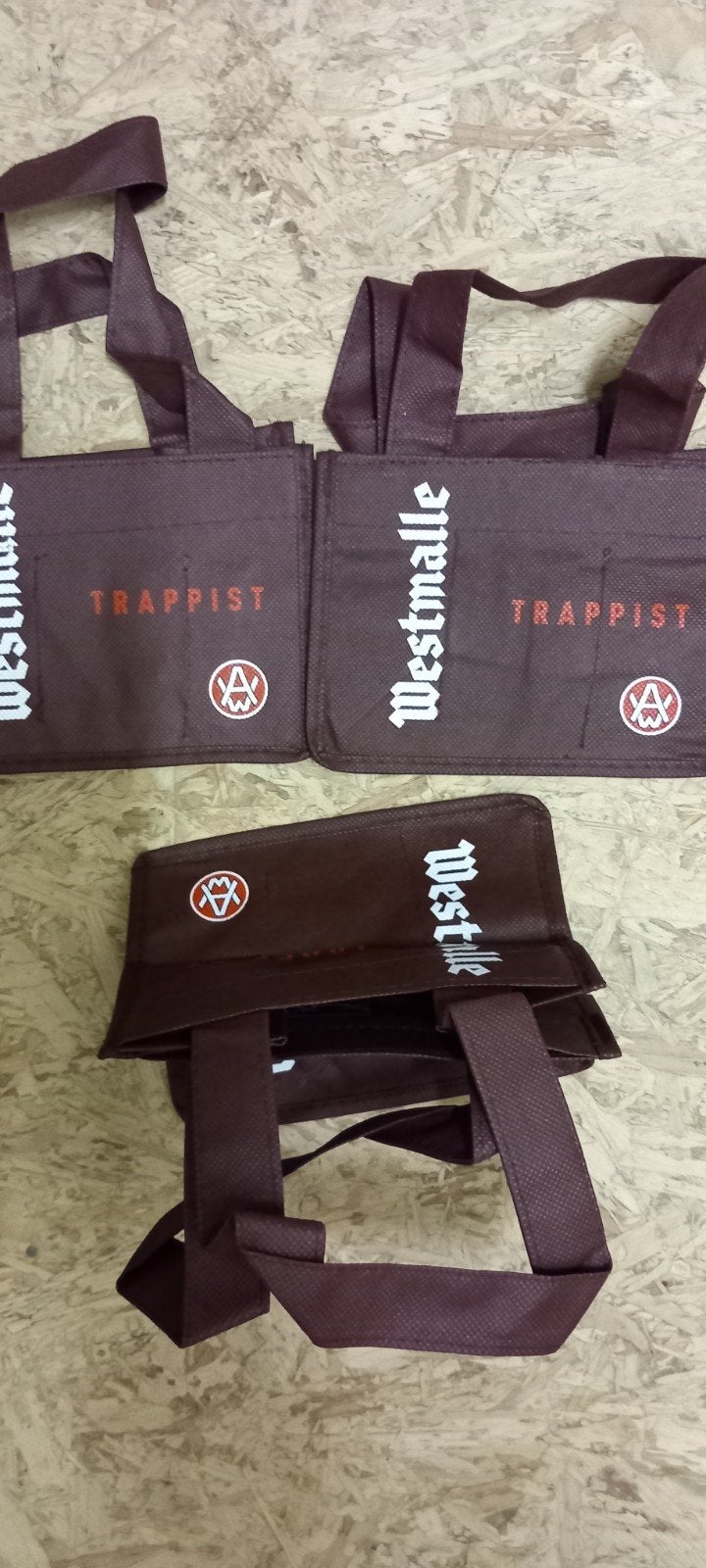 Nieuwe Westmalle Trappist biertassen (3 stuks), Ophalen of Verzenden, Nieuw, Bruin, Shopper