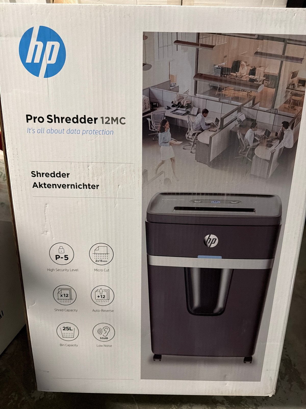 HP Pro Shredder 12MC - Micro Cut papiervernietiger, Ophalen of Verzenden, Nieuw in verpakking, Overige typen