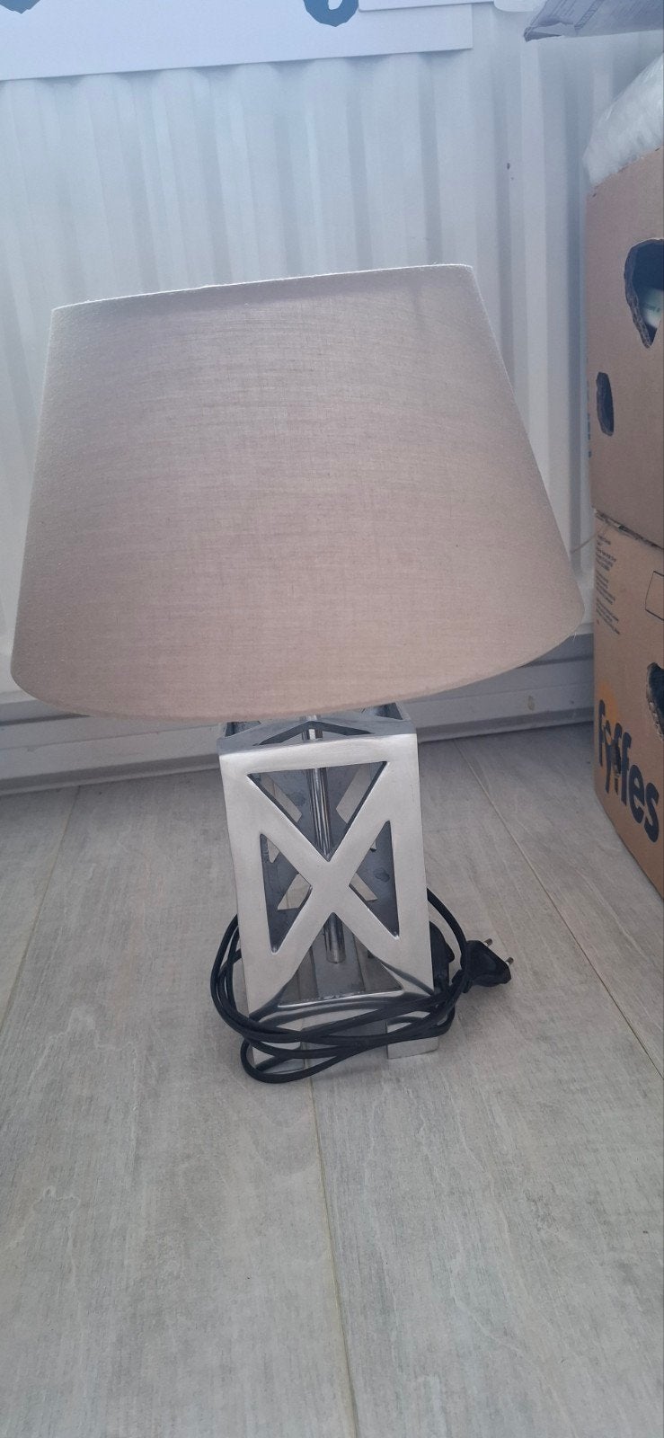 2 Schemerlampen Riviera Maison stijl, Ophalen, Gebruikt, Textiel, Overige kleuren