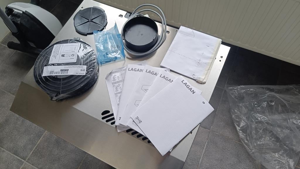 Ikea Lagan afzuigkap RVS, Witgoed en Apparatuur, Afzuigkappen, Gebruikt, Vrijstaand, Onderbouw afzuigkap, 200 tot 400 m³ per uur