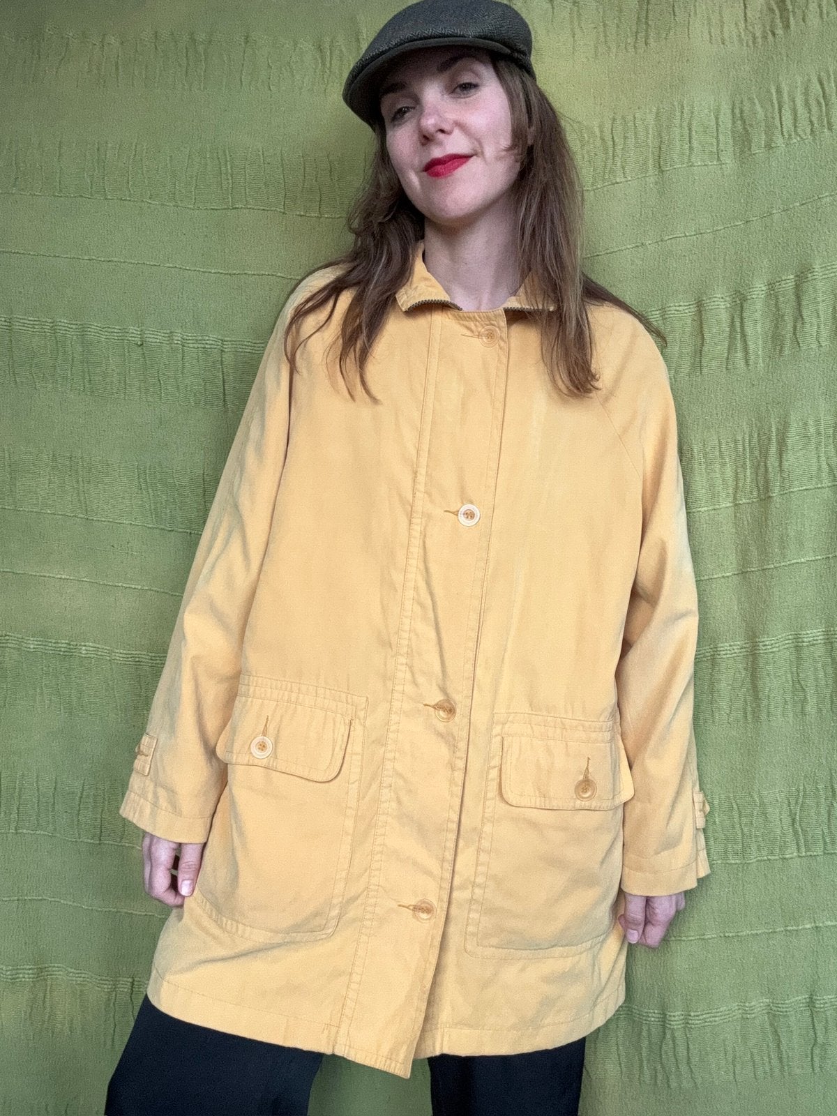 Vintage jas / parka / jack - geel - baggy, Kleding | Dames, Maat 38/40 (M), Hgv, Ophalen of Verzenden, Gedragen