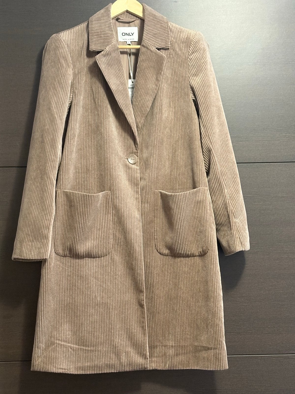 ONLY ONLASTRID CORDUROY COAT CS OTW - Nieuw met kaartjes, Ophalen of Verzenden, Nieuw, Maat 36 (S), Beige